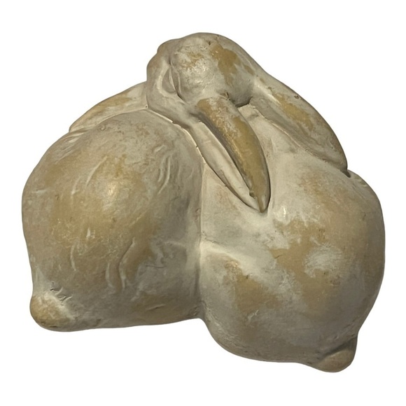 Bunnies snuggled together Easter-Year of the rabbit patio garden nursery gift 5” - Picture 3 of 7